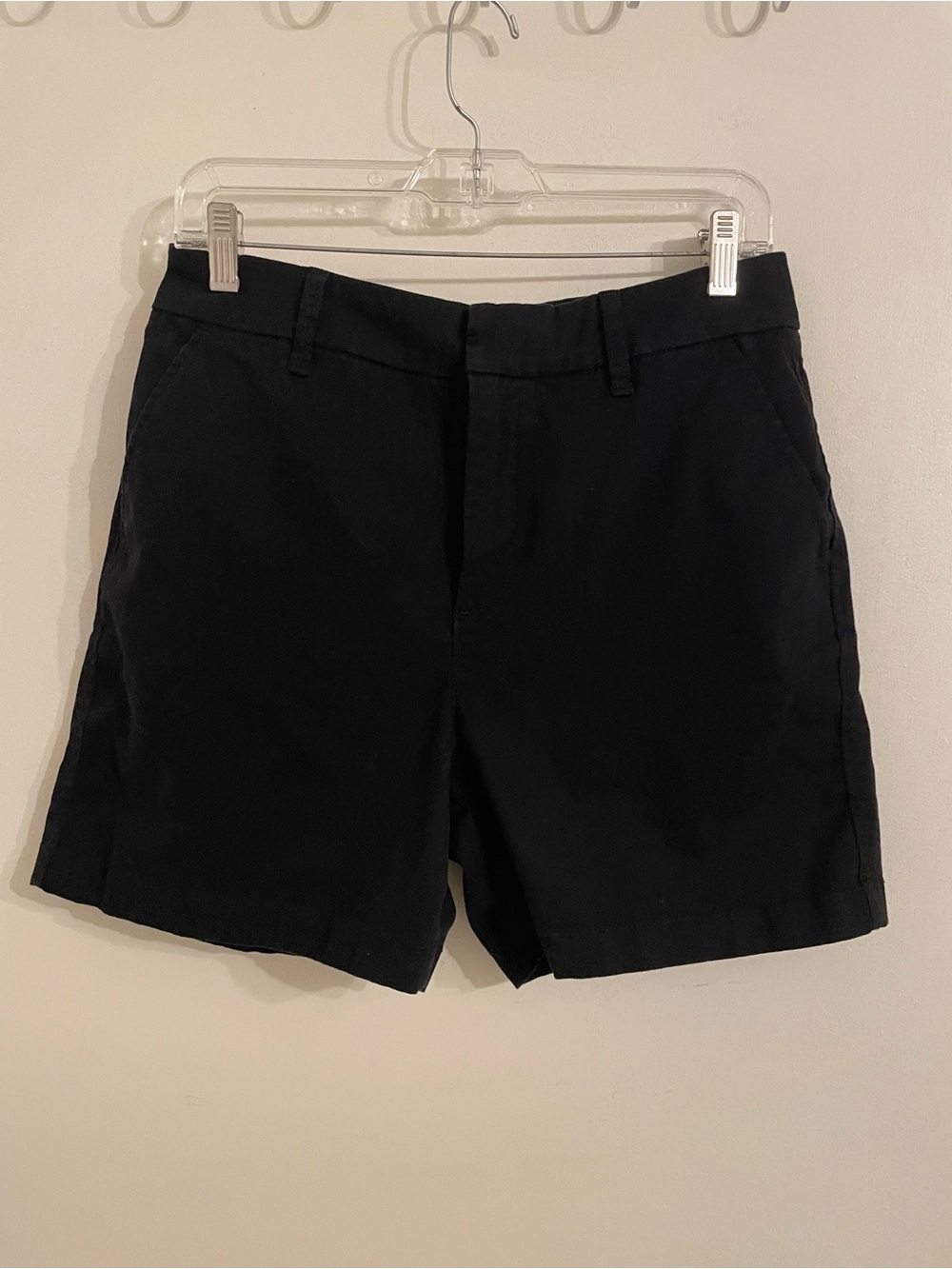 Gloria Vanderbilt Black Flat-Front Chino Shorts